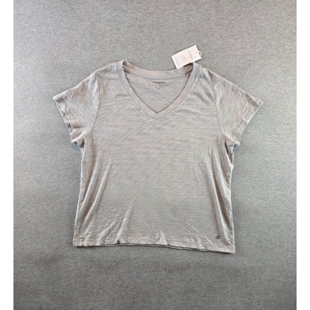 Women’s V-Neck Short Sleeve Tee - Light Gray